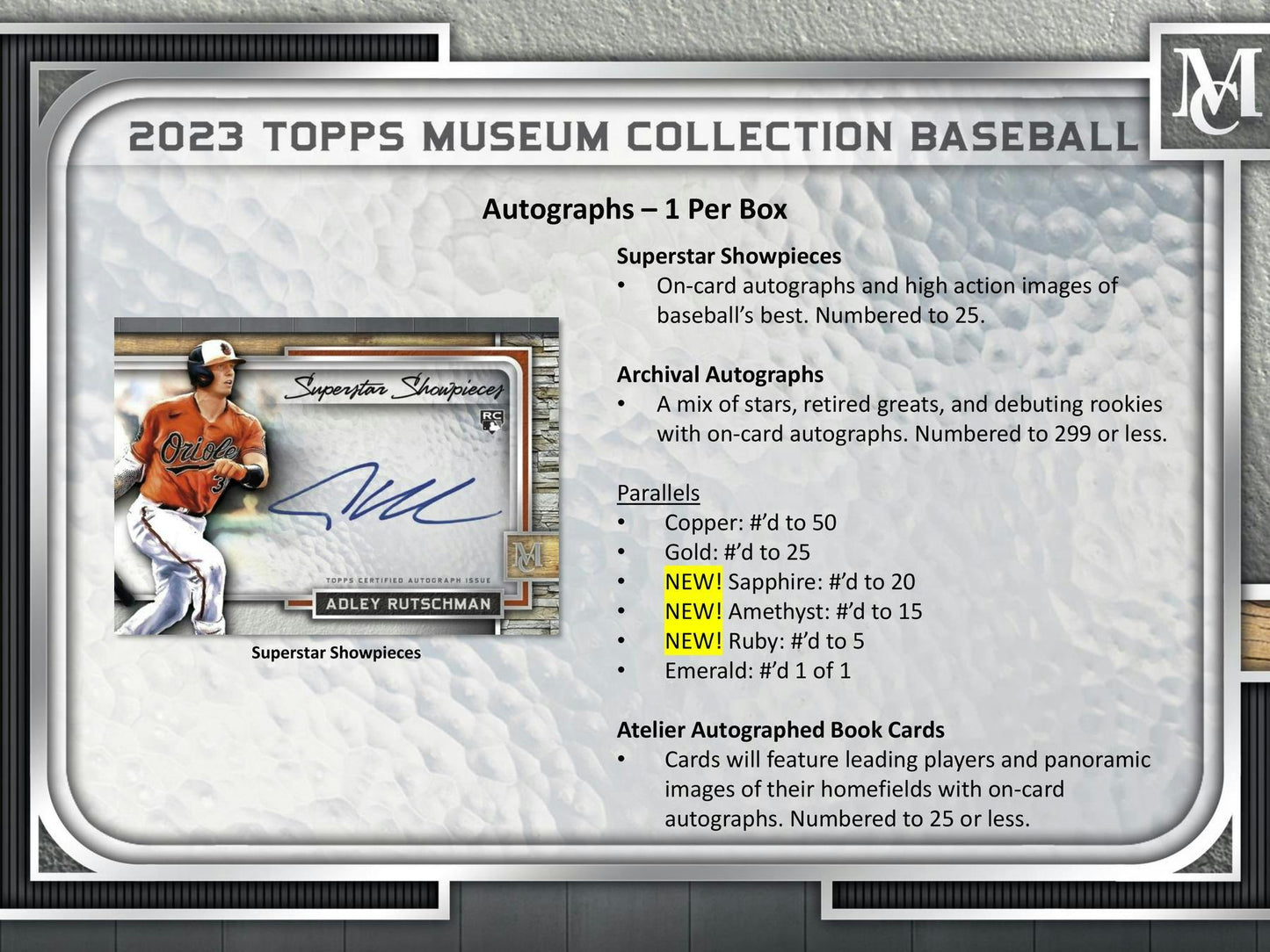 2023 Topps Museum Collection Baseball Hobby Box - Columbia Hobby - Sports Card Boxes - Toploaders - Card Savers