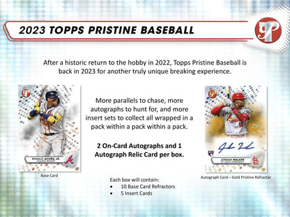 2023 Topps Pristine Baseball Hobby Box - Columbia Hobby - Sports Card Boxes - Toploaders - Card Savers