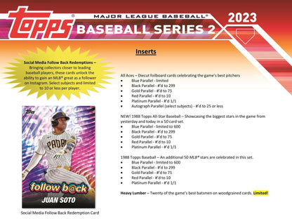 2023 Topps Series 2 Baseball Blaster Box (Commemorative Relic Card!) - Columbia Hobby - Sports Card Boxes - Toploaders - Card Savers