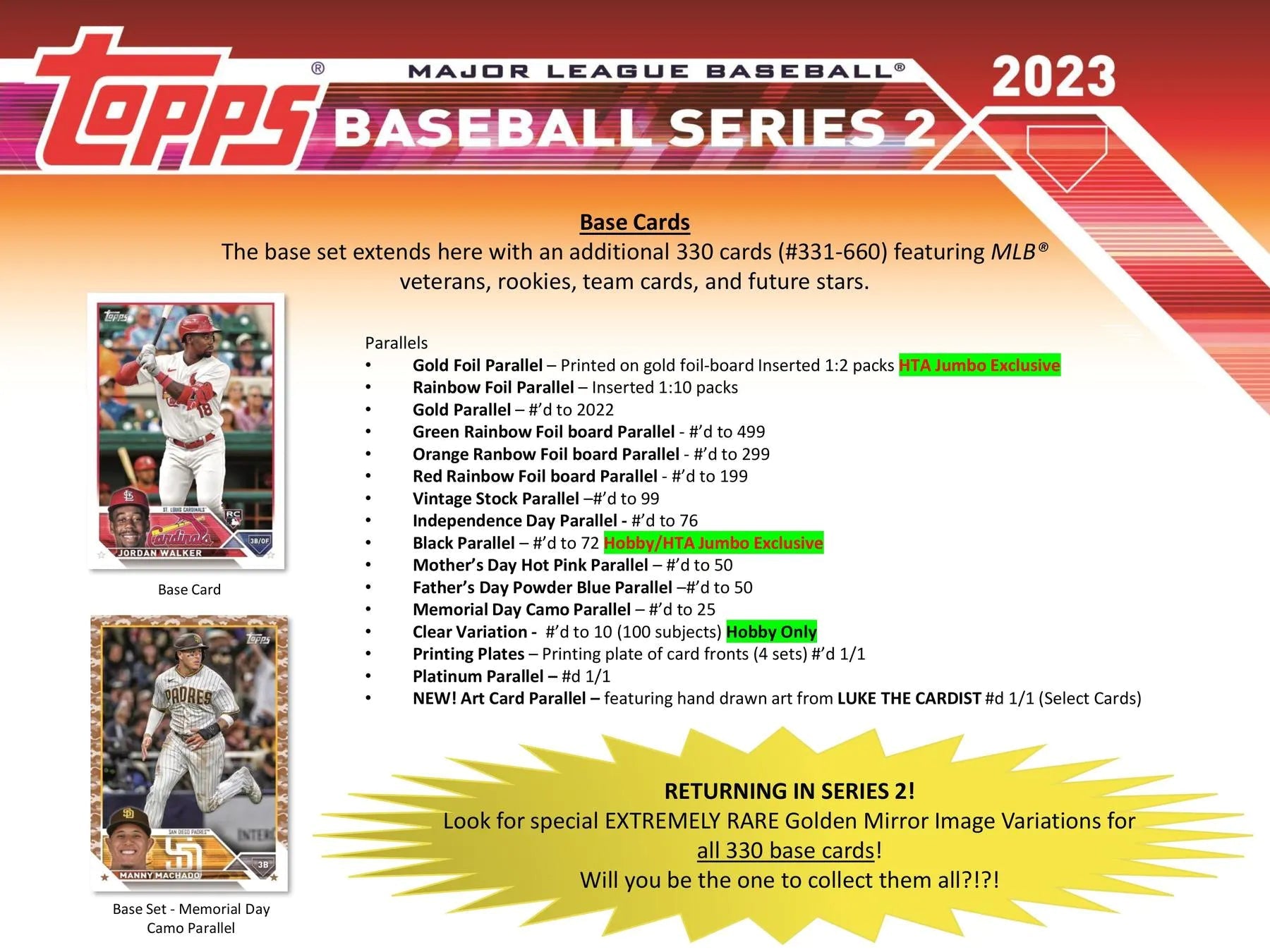 2023 Topps Series 2 Baseball Hobby Box - Columbia Hobby - Sports Card Boxes - Toploaders - Card Savers