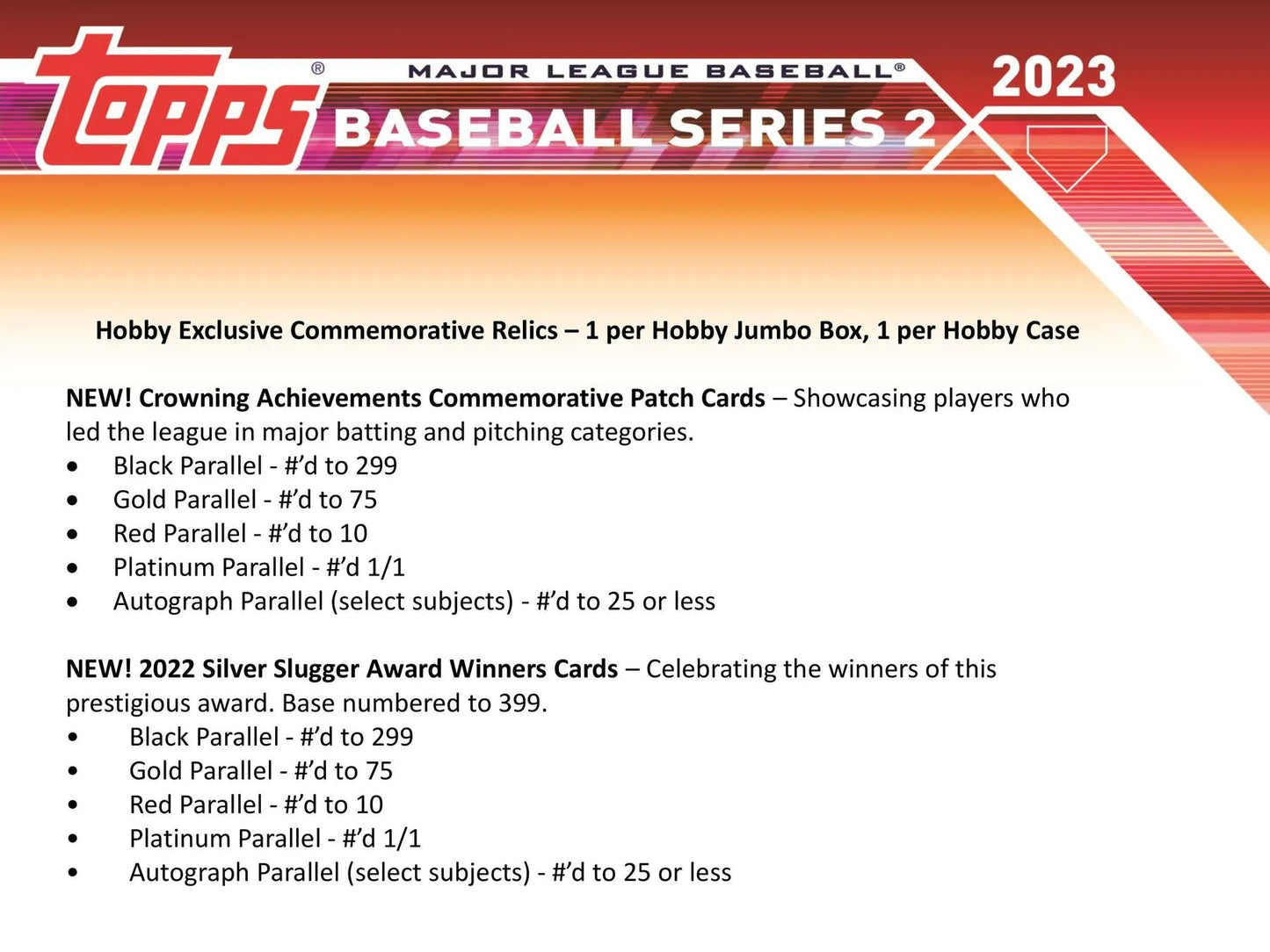 2023 Topps Series 2 Baseball Hobby Box - Columbia Hobby - Sports Card Boxes - Toploaders - Card Savers
