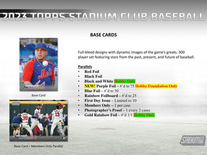 2023 Topps Stadium Club Baseball Hobby Box - Columbia Hobby - Sports Card Boxes - Toploaders - Card Savers