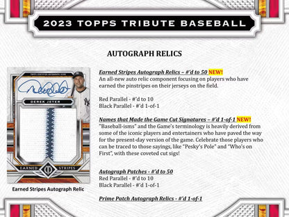 2023 Topps Tribute Baseball Hobby Box - Columbia Hobby - Sports Card Boxes - Toploaders - Card Savers