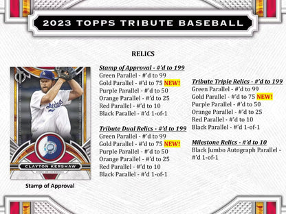 2023 Topps Tribute Baseball Hobby Box - Columbia Hobby - Sports Card Boxes - Toploaders - Card Savers