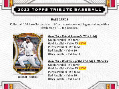 2023 Topps Tribute Baseball Hobby Box - Columbia Hobby - Sports Card Boxes - Toploaders - Card Savers