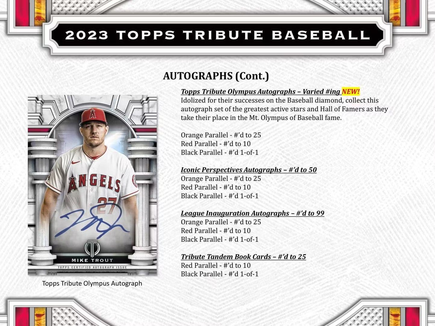2023 Topps Tribute Baseball Hobby Box - Columbia Hobby - Sports Card Boxes - Toploaders - Card Savers