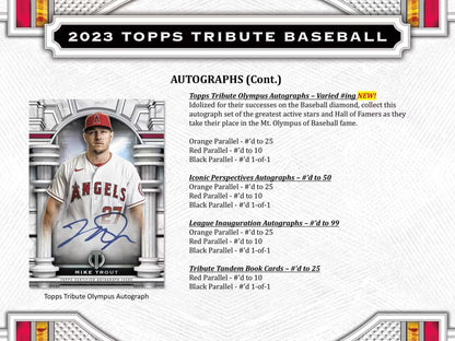 2023 Topps Tribute Baseball Hobby Box - Columbia Hobby - Sports Card Boxes - Toploaders - Card Savers
