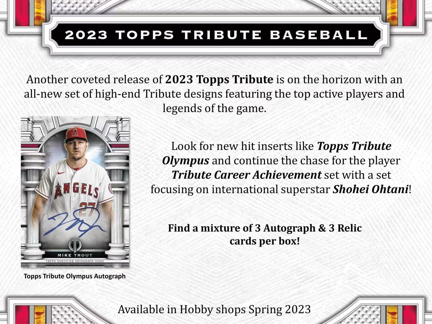 2023 Topps Tribute Baseball Hobby Box - Columbia Hobby - Sports Card Boxes - Toploaders - Card Savers