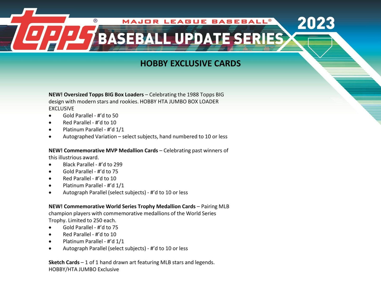 2023 Topps Update Series Baseball Hobby Box - Columbia Hobby - Sports Card Boxes - Toploaders - Card Savers