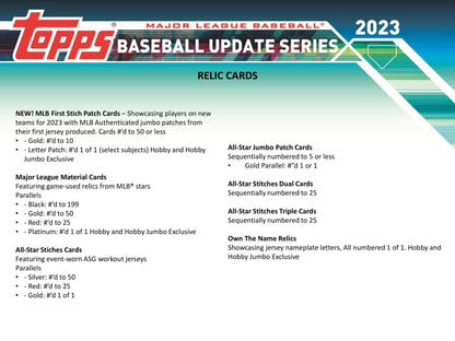 2023 Topps Update Series Baseball Hobby Box - Columbia Hobby - Sports Card Boxes - Toploaders - Card Savers