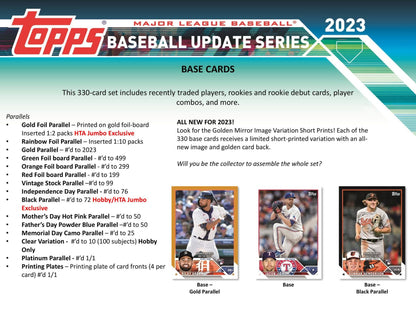 2023 Topps Update Series Baseball Hobby Box - Columbia Hobby - Sports Card Boxes - Toploaders - Card Savers
