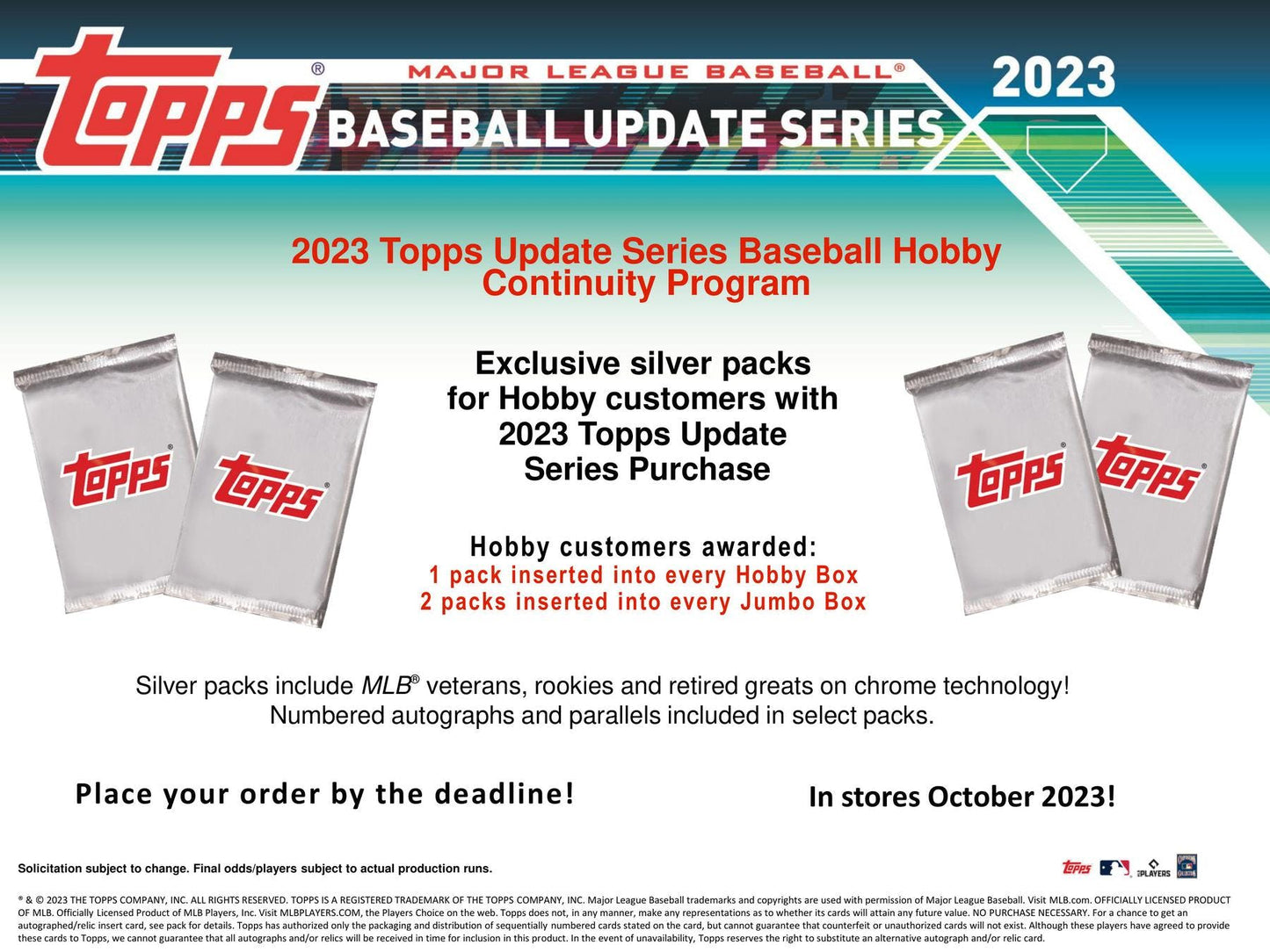 2023 Topps Update Series Baseball Hobby Box - Columbia Hobby - Sports Card Boxes - Toploaders - Card Savers