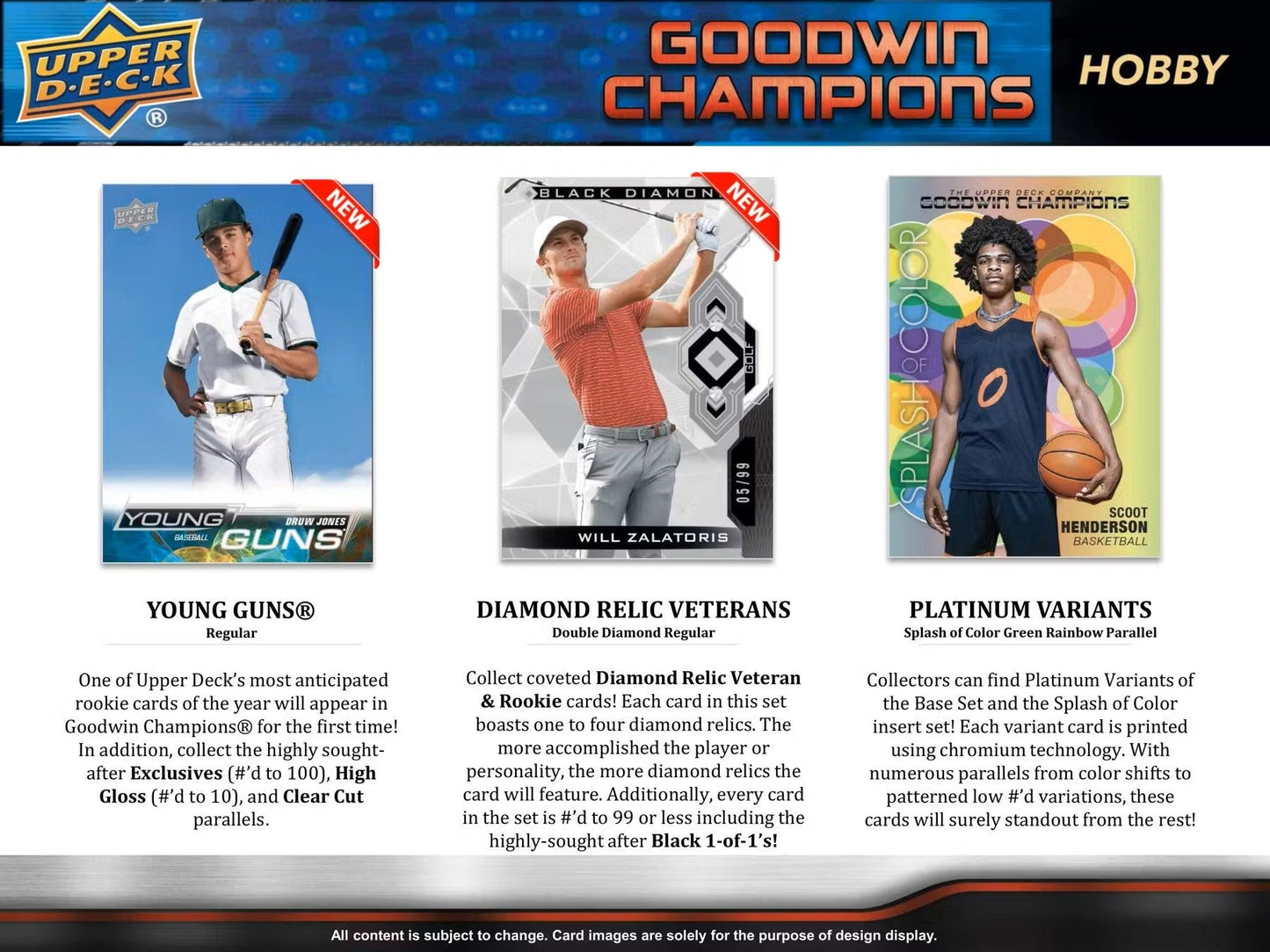 2023 Upper Deck Goodwin Champions CDD Exclusive Hobby Box - Columbia Hobby - Sports Card Boxes - Toploaders - Card Savers