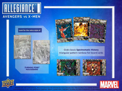 2023 Upper Deck Marvel Allegiance: Avengers VS X - Men Hobby Box - Columbia Hobby - Sports Card Boxes - Toploaders - Card Savers