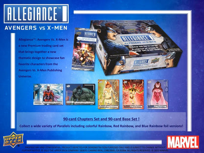 2023 Upper Deck Marvel Allegiance: Avengers VS X - Men Hobby Box - Columbia Hobby - Sports Card Boxes - Toploaders - Card Savers