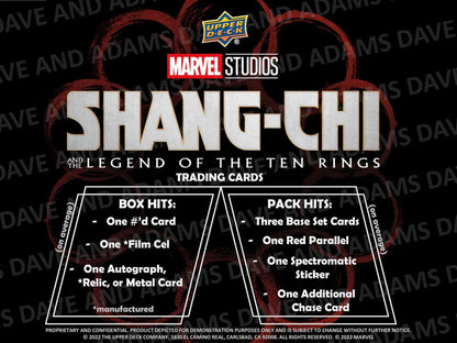 2023 Upper Deck Marvel Studios Shang - Chi and the Legend of the Ten Rings Hobby Box - Columbia Hobby - Sports Card Boxes - Toploaders - Card Savers