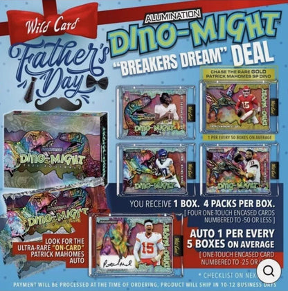 2023 Wild Card Alumination Dino - Might Football Hobby Box - Columbia Hobby - Sports Card Boxes - Toploaders - Card Savers