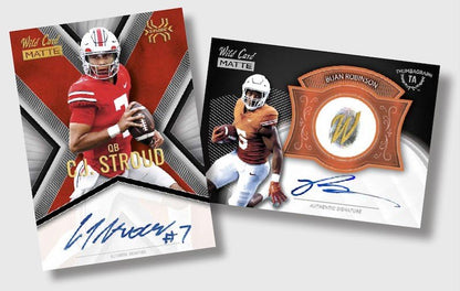 2023 Wild Card Matte Football Premium Edition Hobby Box - Columbia Hobby - Sports Card Boxes - Toploaders - Card Savers