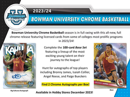 2023/24 Bowman University Chrome Basketball Breakers Delight Box - Columbia Hobby - Sports Card Boxes - Toploaders - Card Savers