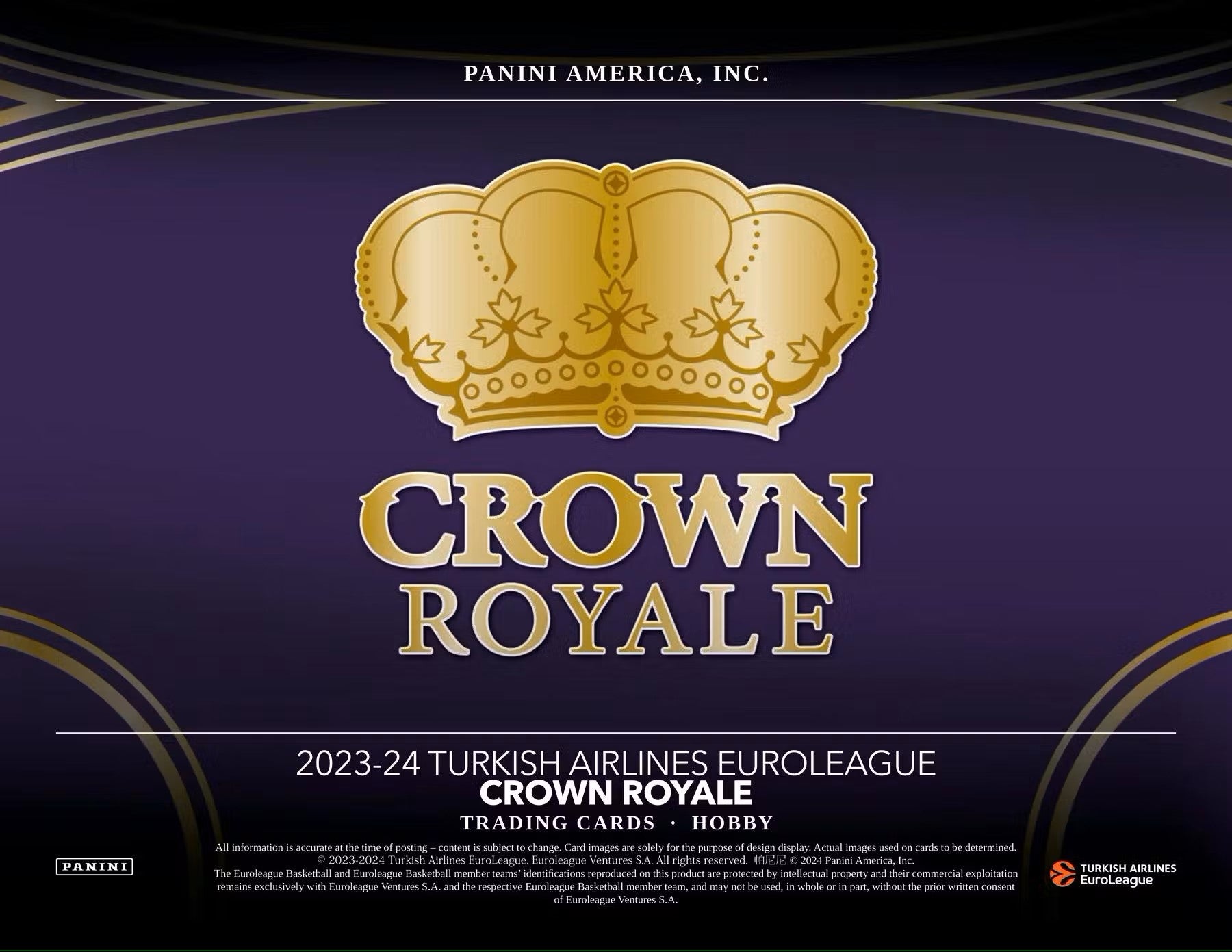 2023/24 Panini Crown Royale Turkish Airlines EuroLeague Basketball Hobby - Columbia Hobby - Sports Card Boxes - Toploaders - Card Savers