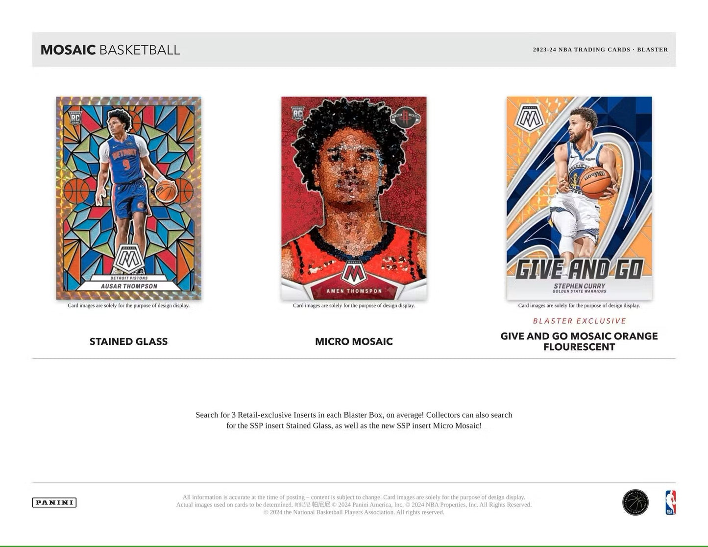 2023/24 Panini Mosaic Basketball 6 - Pack Blaster Box - Columbia Hobby - Sports Card Boxes - Toploaders - Card Savers