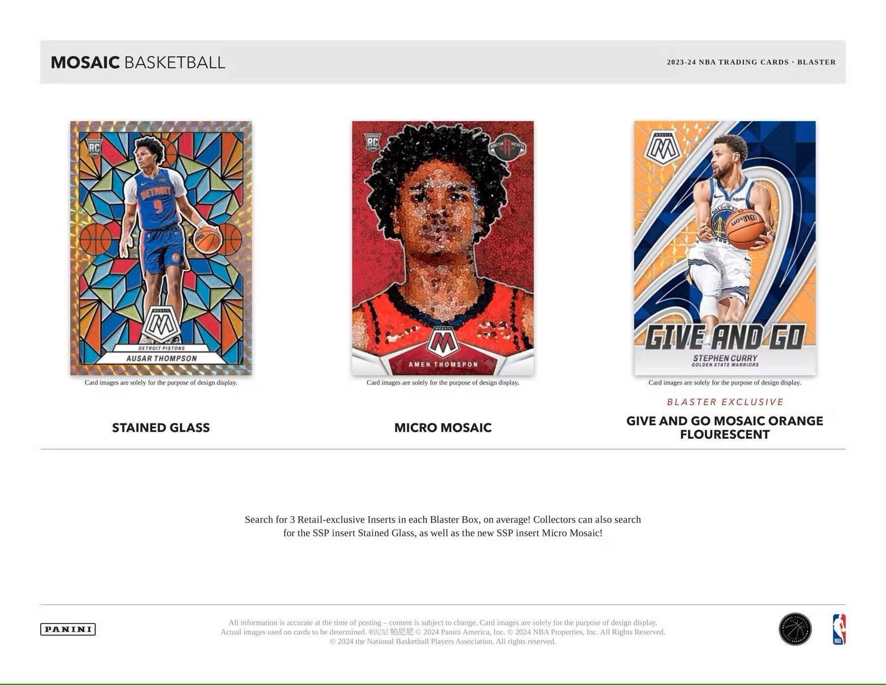 2023/24 Panini Mosaic Basketball 6 - Pack Blaster Box - Columbia Hobby - Sports Card Boxes - Toploaders - Card Savers