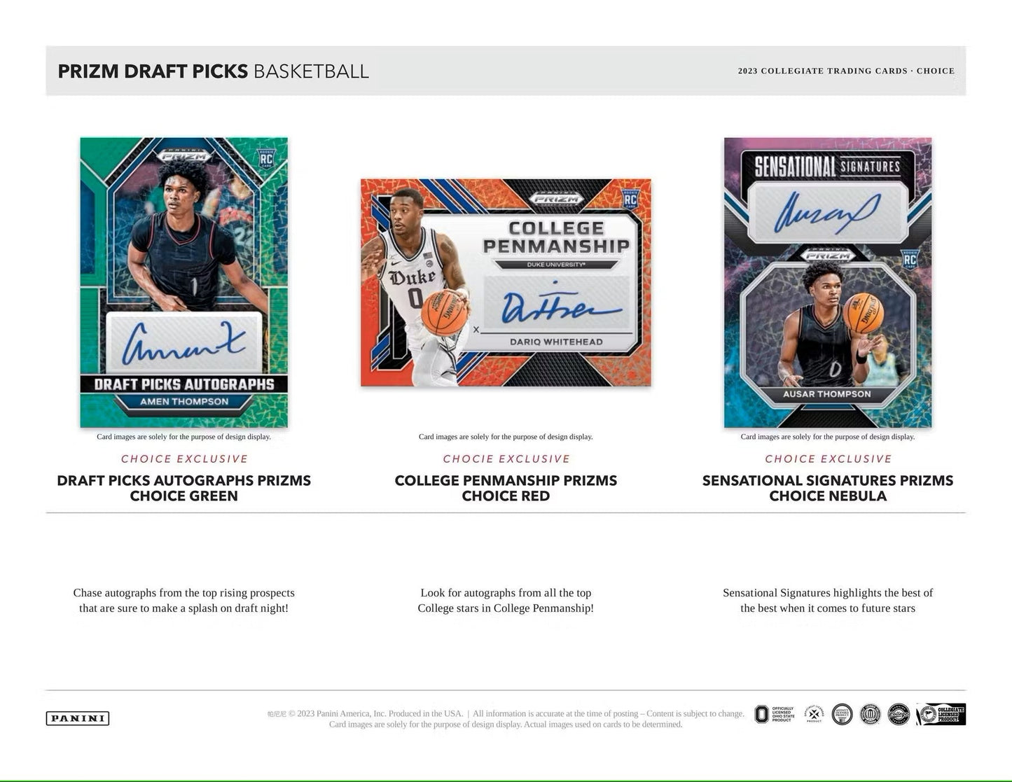 2023/24 Panini Prizm Draft Picks Basketball Choice Box - Columbia Hobby - Sports Card Boxes - Toploaders - Card Savers
