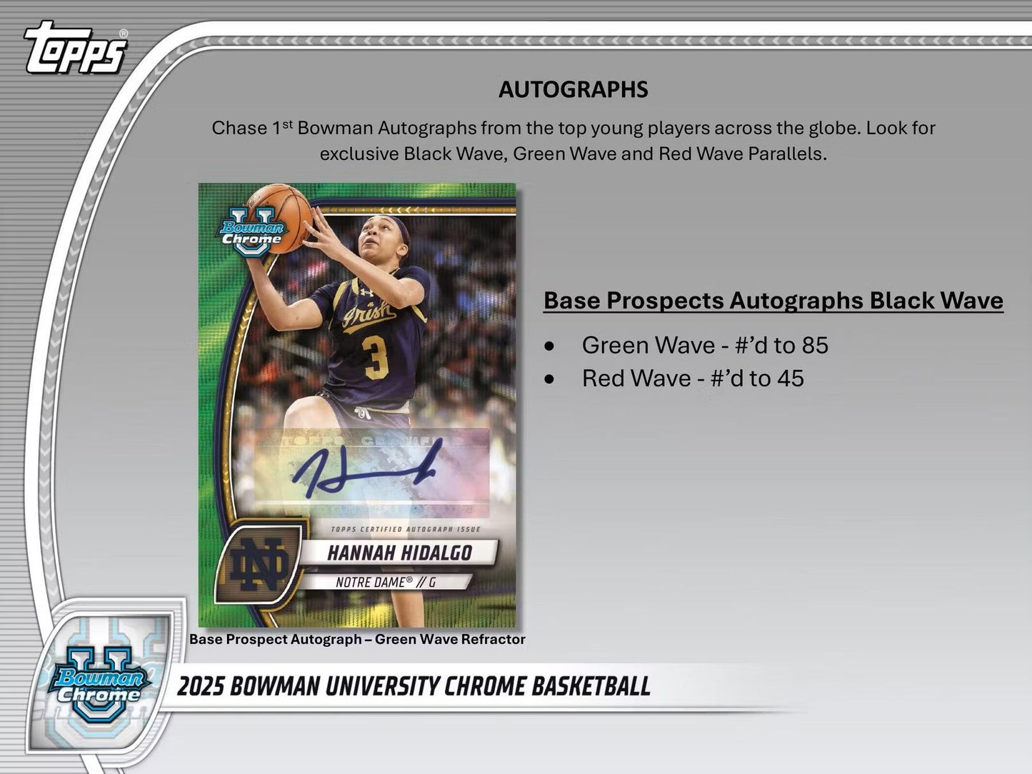 2024 - 25 Bowman University Chrome Basketball 7 - Pack Blaster Box - Columbia Hobby - Sports Card Boxes - Toploaders - Card Savers