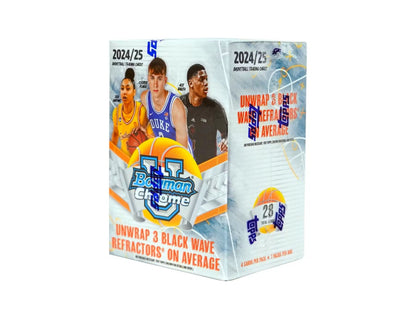 2024 - 25 Bowman University Chrome Basketball 7 - Pack Blaster Box - Columbia Hobby - Sports Card Boxes - Toploaders - Card Savers