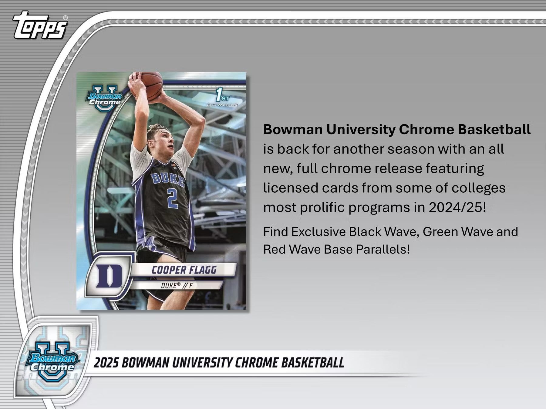 2024 - 25 Bowman University Chrome Basketball 7 - Pack Blaster Box - Columbia Hobby - Sports Card Boxes - Toploaders - Card Savers