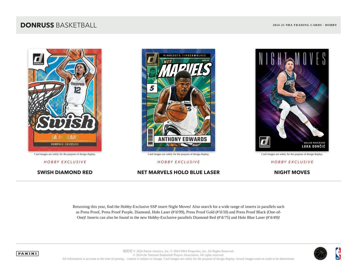 2024 - 25 Panini Donruss Basketball Hobby Box - Columbia Hobby - Sports Card Boxes - Toploaders - Card Savers