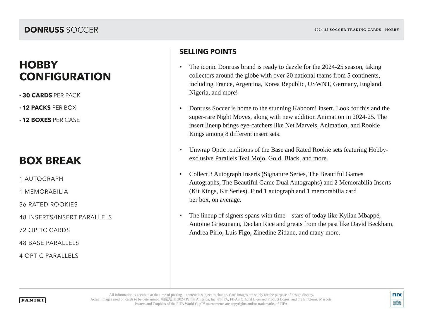 2024 - 25 Panini Donruss Soccer Hobby Box - Columbia Hobby - Sports Card Boxes - Toploaders - Card Savers