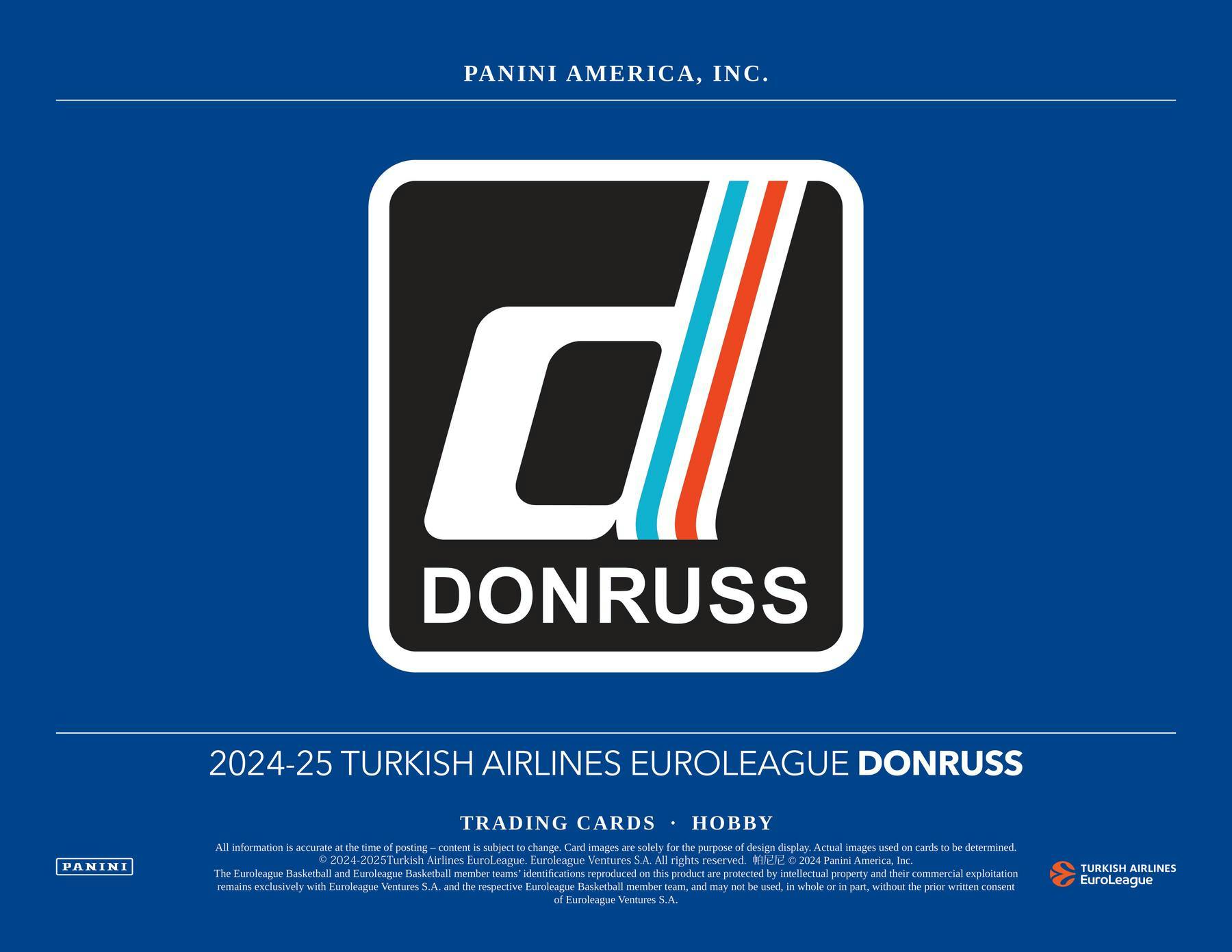 2024 - 25 Panini Donruss Turkish Airlines EuroLeague Basketball Hobby Box - Columbia Hobby - Sports Card Boxes - Toploaders - Card Savers