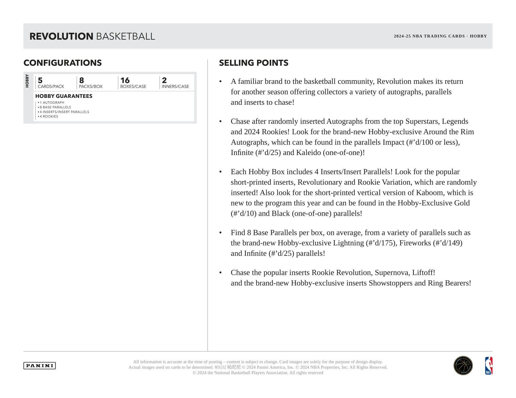 2024 - 25 Panini Revolution Basketball Hobby Box - Columbia Hobby - Sports Card Boxes - Toploaders - Card Savers