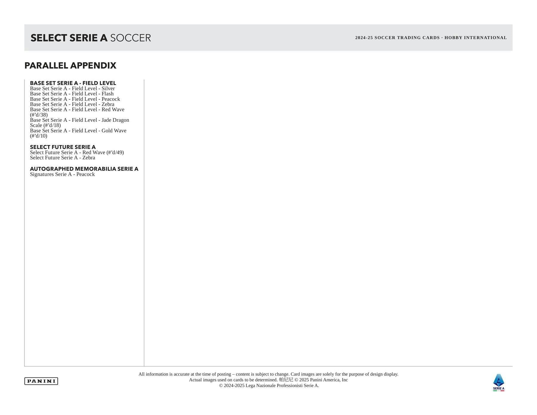 2024 - 25 Panini Select Serie A Soccer International Hobby Box – Columbia Sports Cards & More - Columbia Hobby - Sports Card Boxes - Toploaders - Card Savers