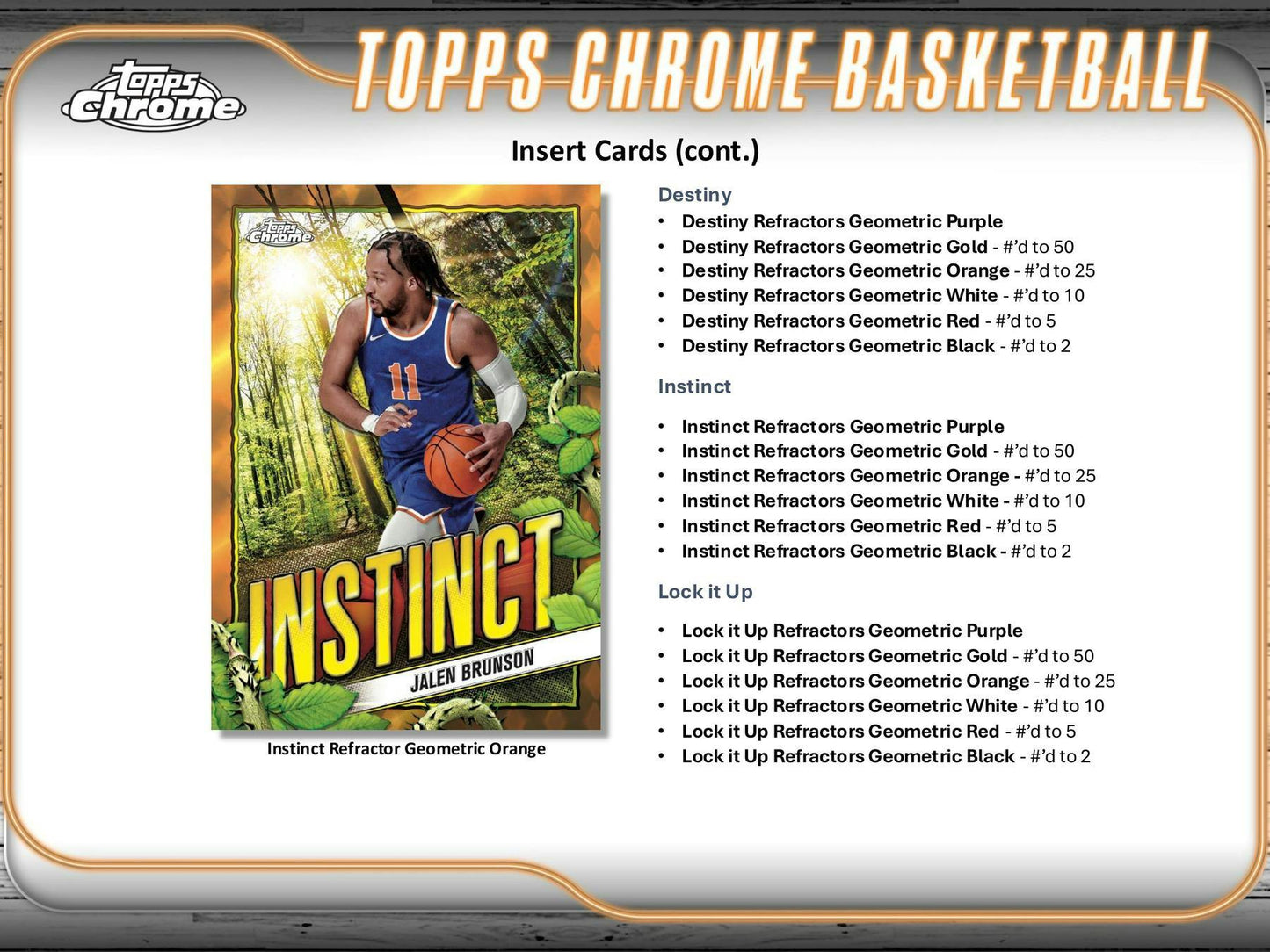 2024 - 25 Topps Chrome Basketball Breaker Delight Box - Columbia Hobby - Sports Card Boxes - Toploaders - Card Savers
