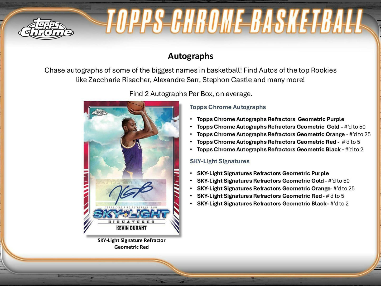 2024 - 25 Topps Chrome Basketball Breaker Delight Box - Columbia Hobby - Sports Card Boxes - Toploaders - Card Savers