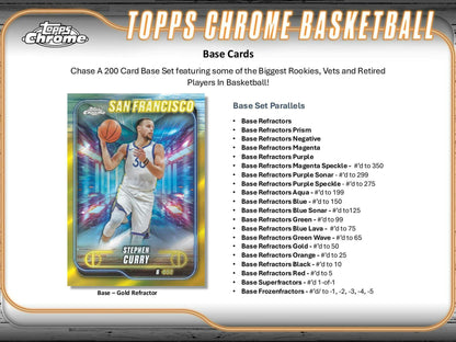 2024 - 25 Topps Chrome Basketball Hobby Box - Columbia Hobby - Sports Card Boxes - Toploaders - Card Savers