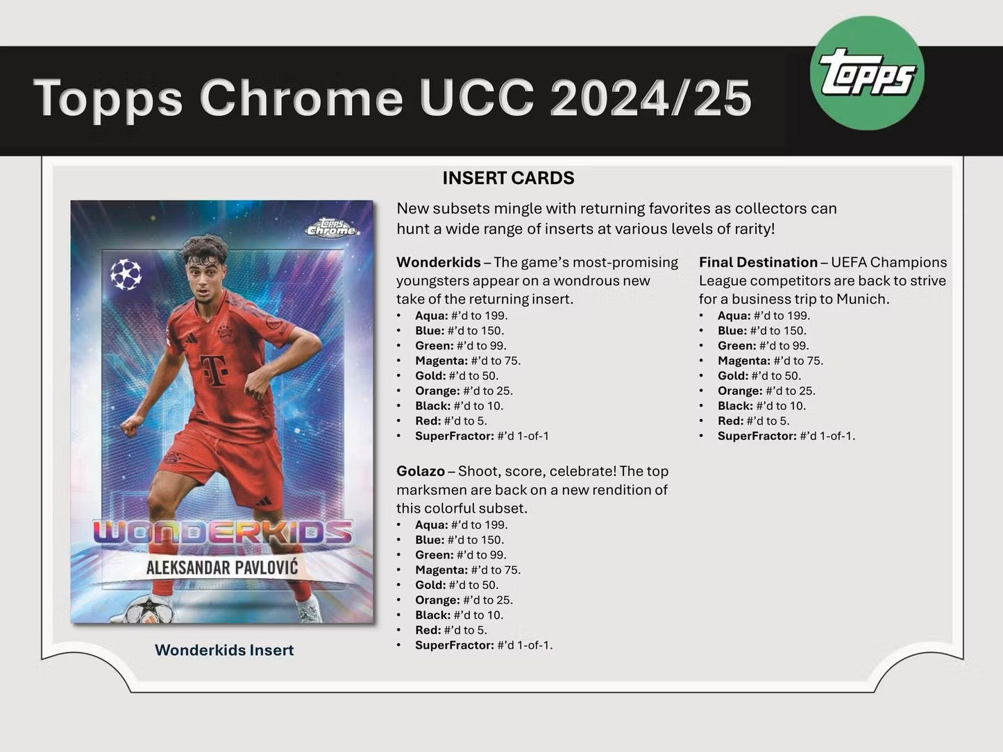 2024 - 25 Topps Chrome UEFA Club Competitions Soccer Hobby Box - Columbia Hobby - Sports Card Boxes - Toploaders - Card Savers