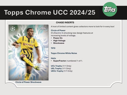 2024 - 25 Topps Chrome UEFA Club Competitions Soccer Hobby Box - Columbia Hobby - Sports Card Boxes - Toploaders - Card Savers