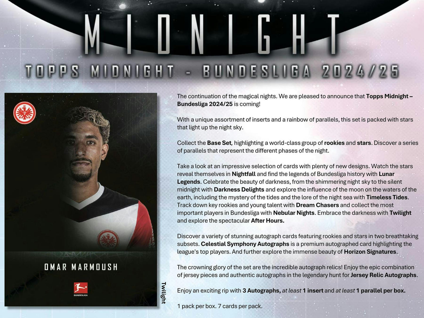 2024 - 25 Topps Midnight Bundesliga Soccer Hobby Box - Columbia Hobby - Sports Card Boxes - Toploaders - Card Savers