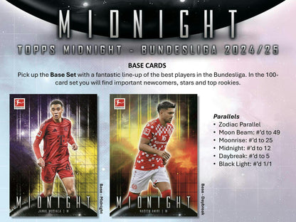 2024 - 25 Topps Midnight Bundesliga Soccer Hobby Box - Columbia Hobby - Sports Card Boxes - Toploaders - Card Savers