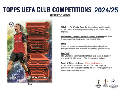 2024 - 25 Topps UEFA Club Competitions Soccer Hobby Box - Columbia Hobby - Sports Card Boxes - Toploaders - Card Savers