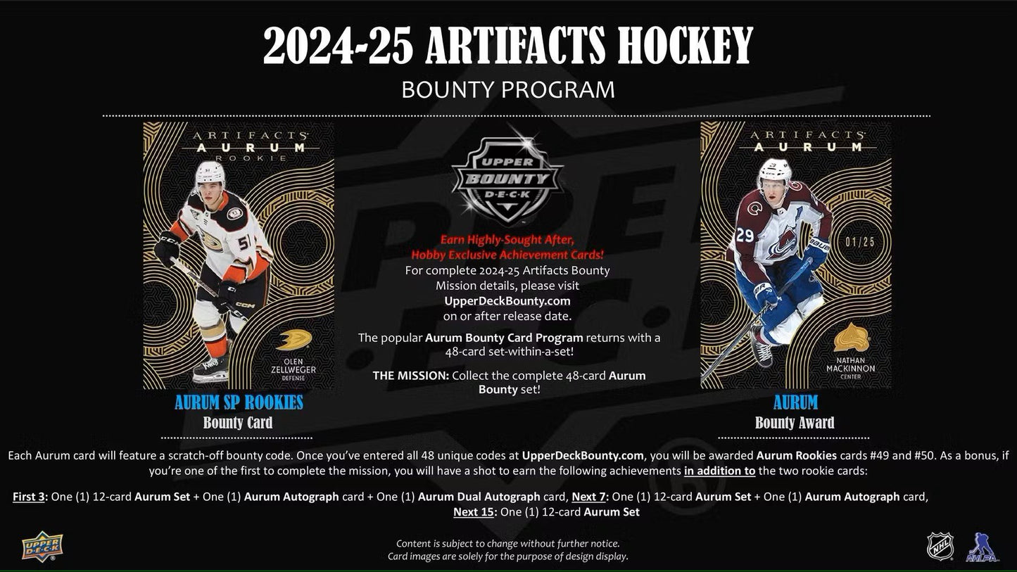 2024 - 25 Upper Deck Artifacts Hockey Hobby Box - Columbia Hobby - Sports Card Boxes - Toploaders - Card Savers