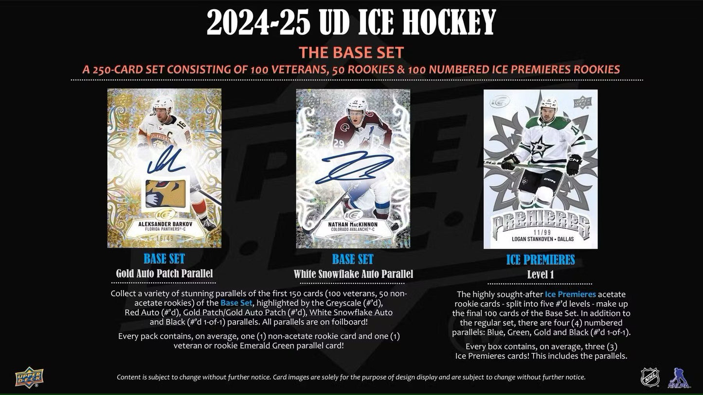 2024 - 25 Upper Deck Ice Hockey Hobby Box - Columbia Hobby - Sports Card Boxes - Toploaders - Card Savers