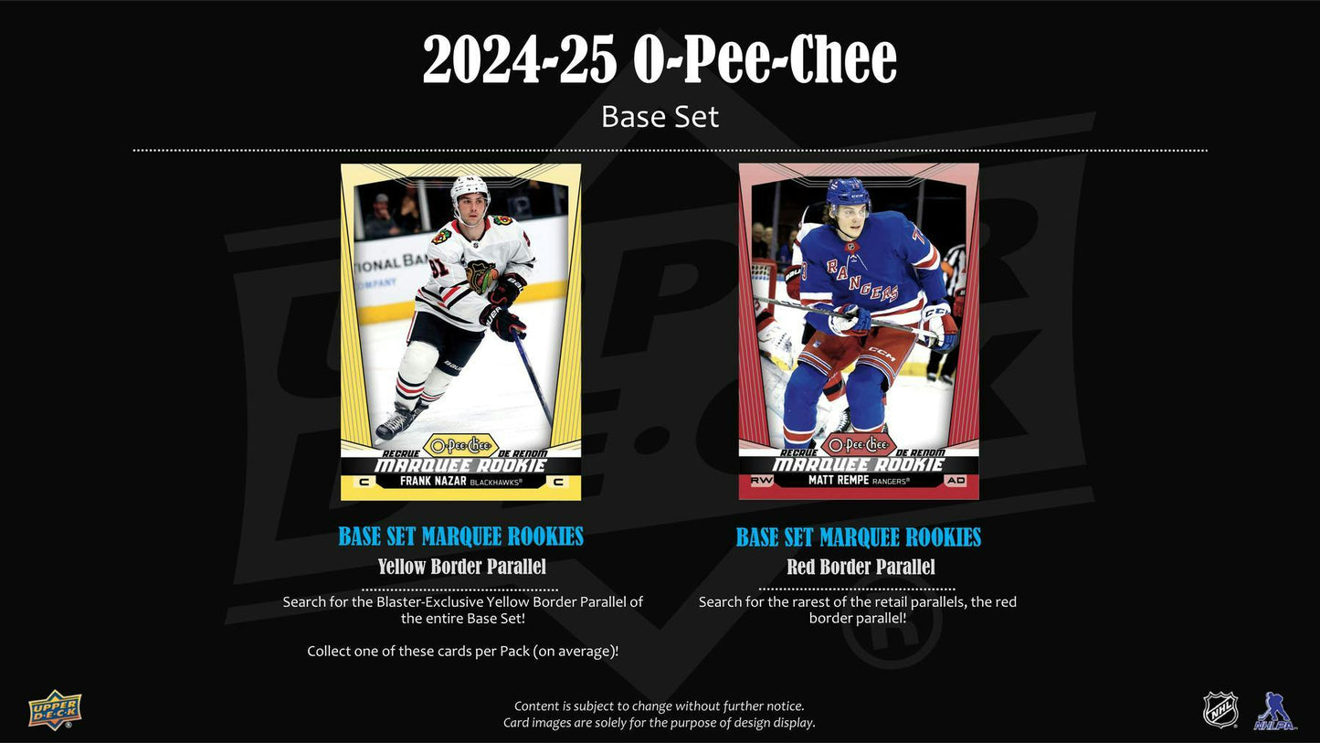 2024 - 25 Upper Deck O - Pee - Chee Hockey Blaster - Columbia Hobby - Sports Card Boxes - Toploaders - Card Savers