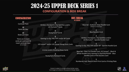 2024 - 25 Upper Deck Series 1 Hockey Hobby Box - Columbia Hobby - Sports Card Boxes - Toploaders - Card Savers
