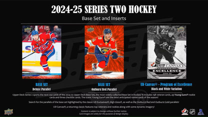 2024 - 25 Upper Deck Series 2 Hockey Hobby Box - Columbia Hobby - Sports Card Boxes - Toploaders - Card Savers