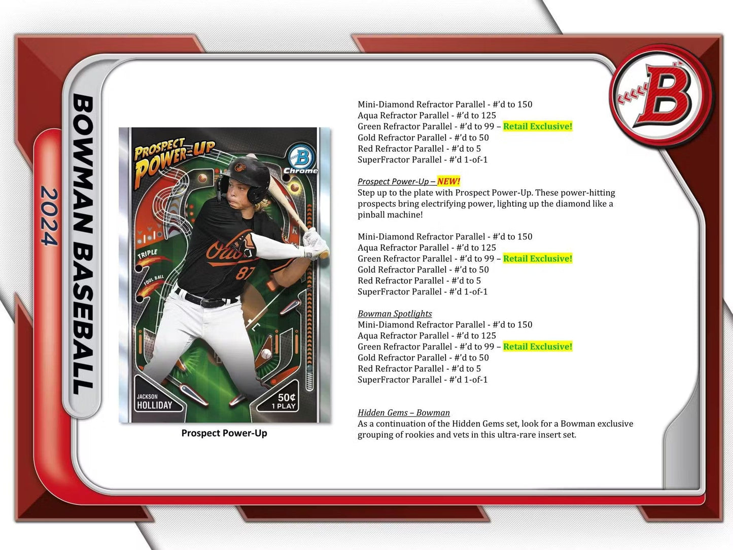 2024 Bowman Baseball 6 - Pack Blaster Value Box - Columbia Hobby - Sports Card Boxes - Toploaders - Card Savers