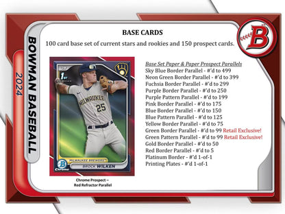 2024 Bowman Baseball 6 - Pack Blaster Value Box - Columbia Hobby - Sports Card Boxes - Toploaders - Card Savers